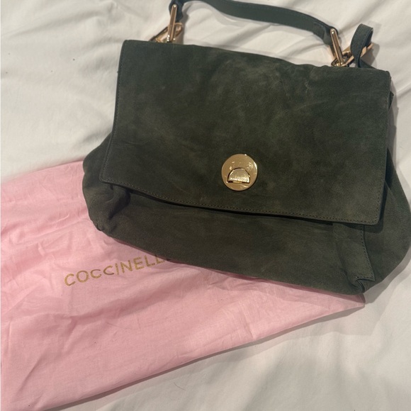 Coccinelle Handbags - Liya green suede tote bag Coccinelle